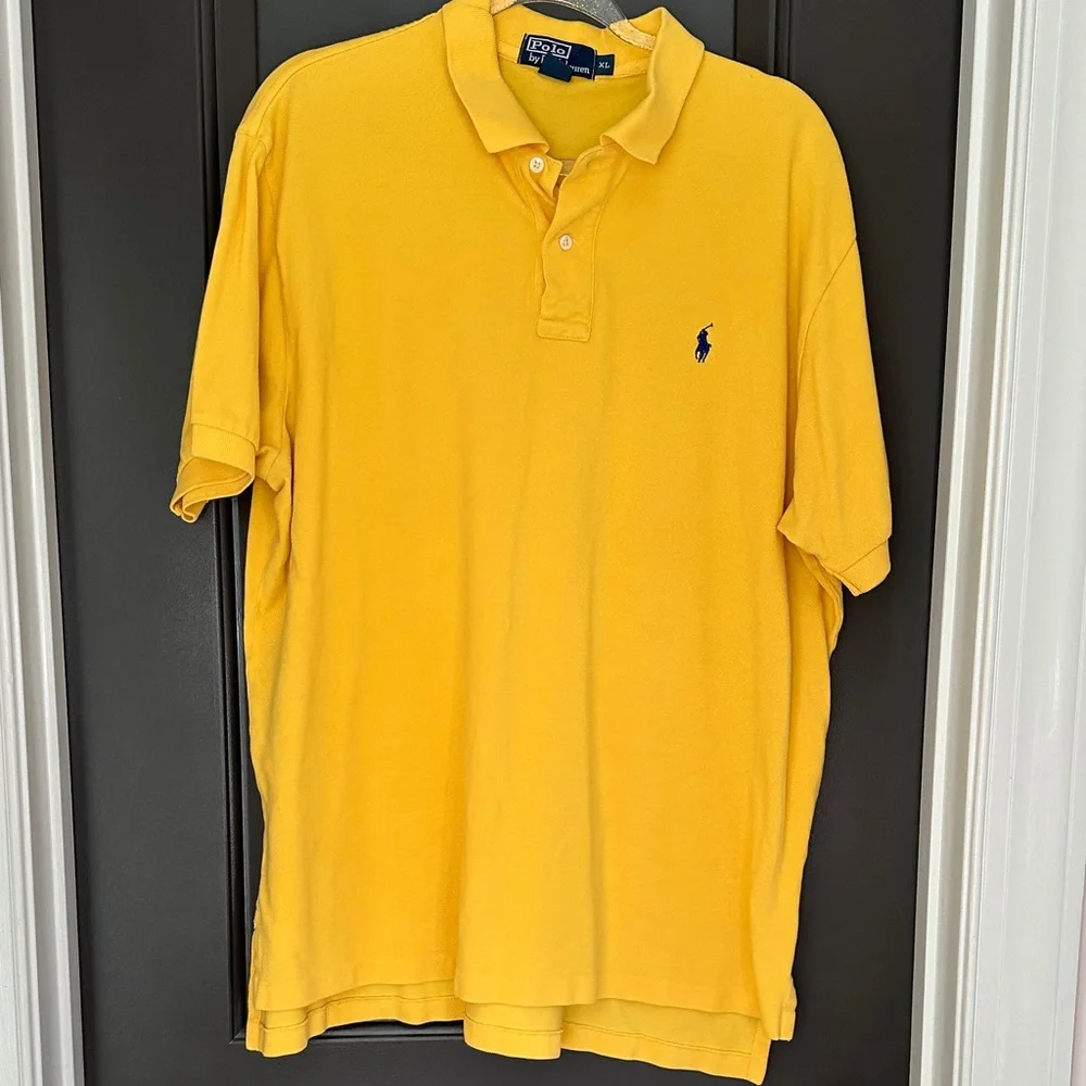 Polo by Ralph Lauren Men's Bright Yellow Polo Shirt Size XL